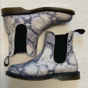 DR. MARTENS Snake Print Chelsea Leather Boots